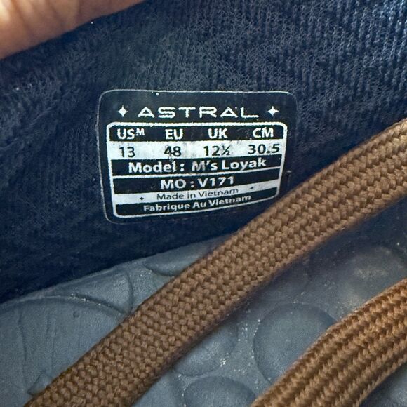 Astral Loyak Mens 13 Shoes Blue Minimalist Outdoor Water Boat Barefoot Sneaker - Picture 9 of 10